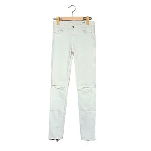 Zara White Distressed Skinny Jeans